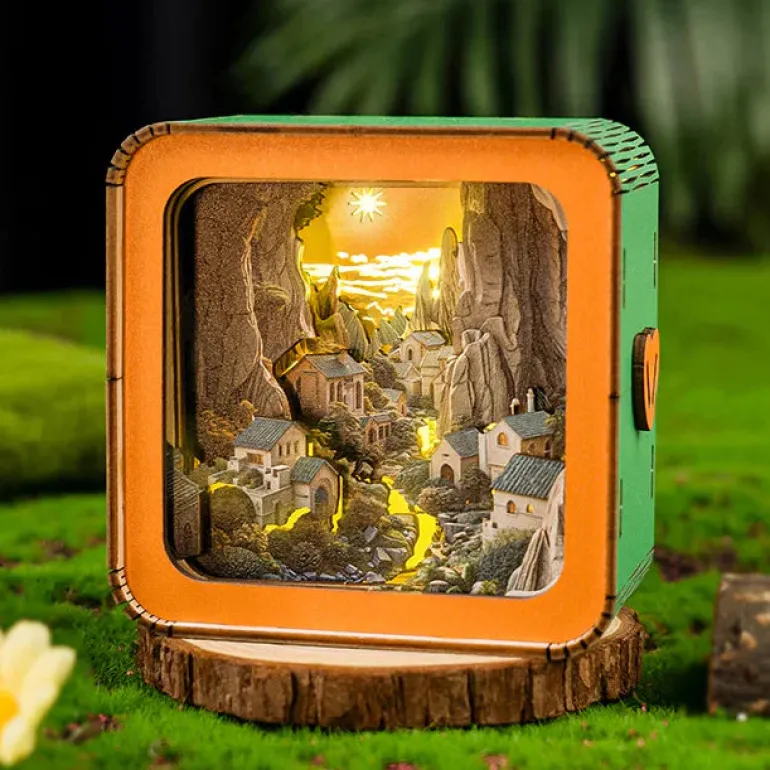 Woodbests - Valley Village Kit - 3D Wooden Puzzle Night Light