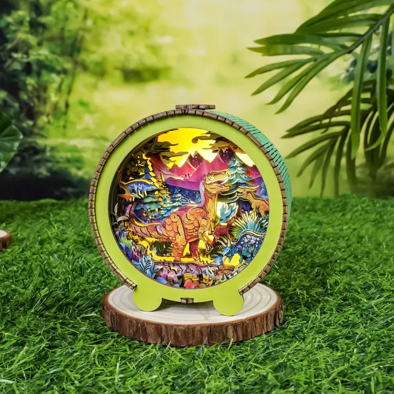 Woodbests - Volcano Dinosaur Kit - 3D Wooden Puzzle Night Light