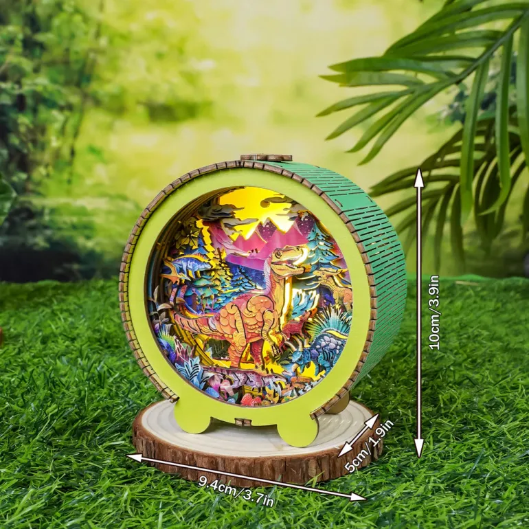 Woodbests - Volcano Dinosaur Kit - 3D Wooden Puzzle Night Light