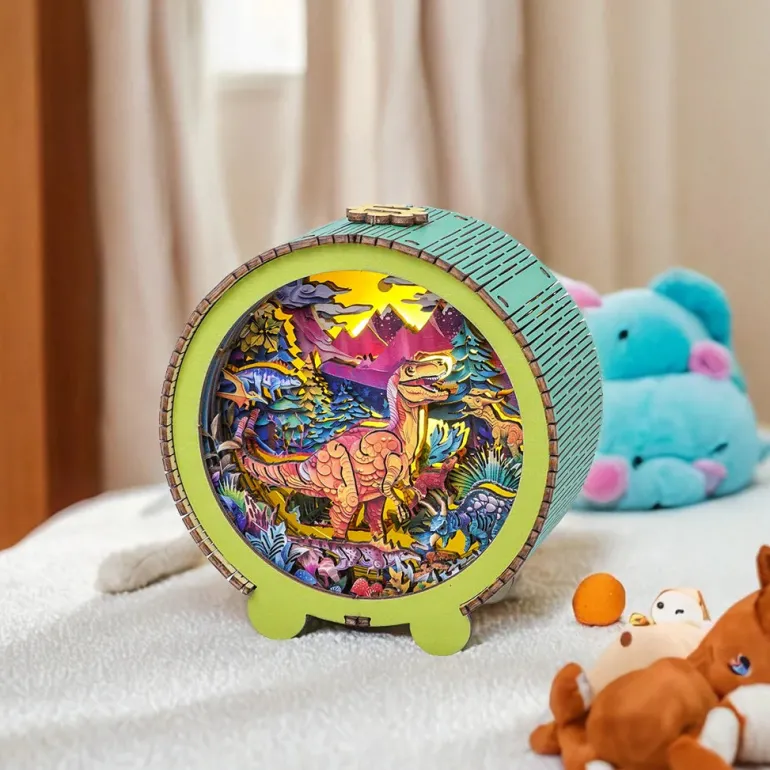 Woodbests - Volcano Dinosaur Kit - 3D Wooden Puzzle Night Light