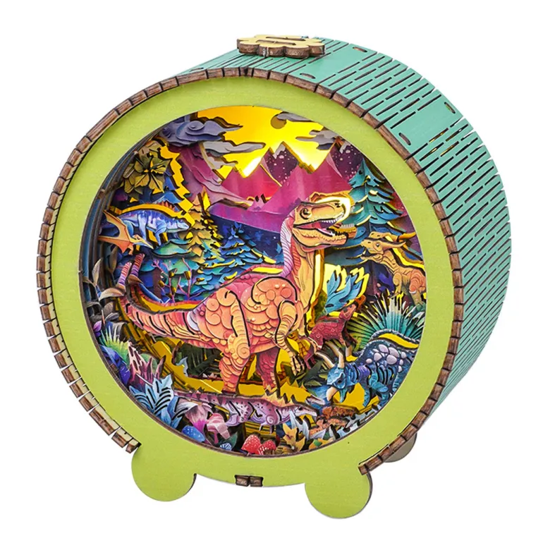 Woodbests - Volcano Dinosaur Kit - 3D Wooden Puzzle Night Light