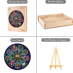 Woodbests -Rose Window Wooden Jigsaw Puzzle(250-300pcs)